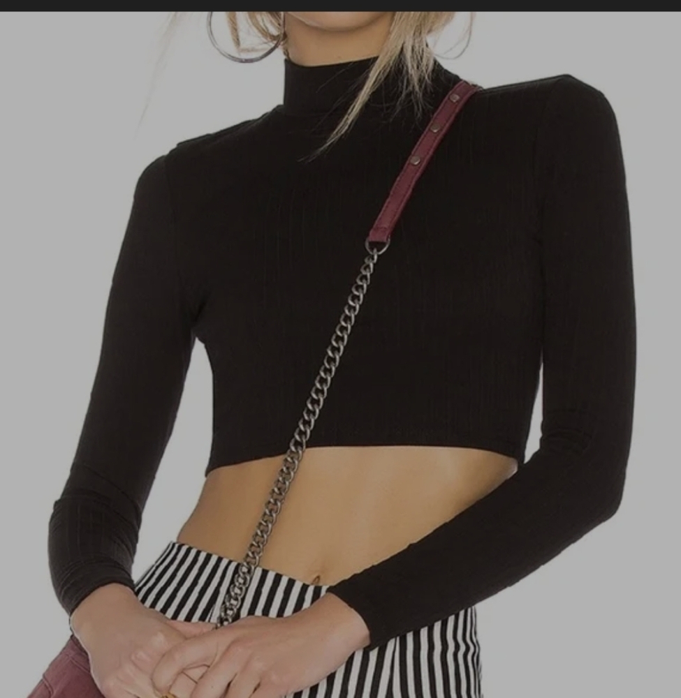 Privacy Please Perks Crop Top Black Sz XS NWOT
